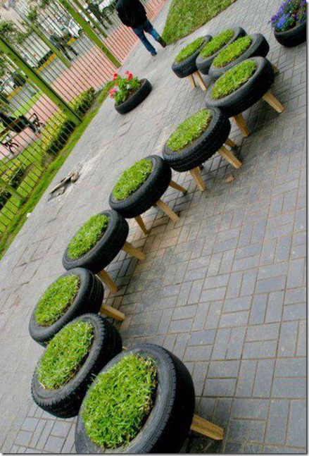 quanto custa decorar jardim com pneus reciclados