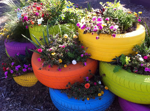 ideias de decoração de jardim com pneus passo a passo