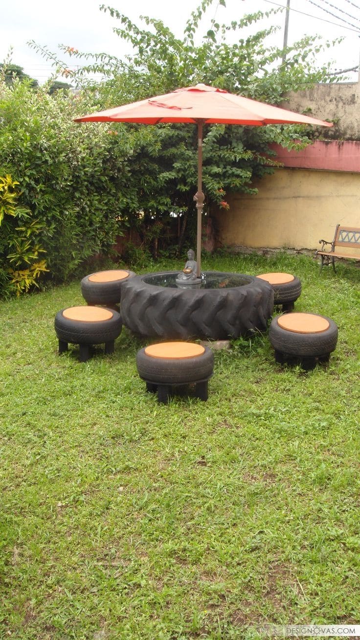 erros comuns ao decorar jardim com pneus