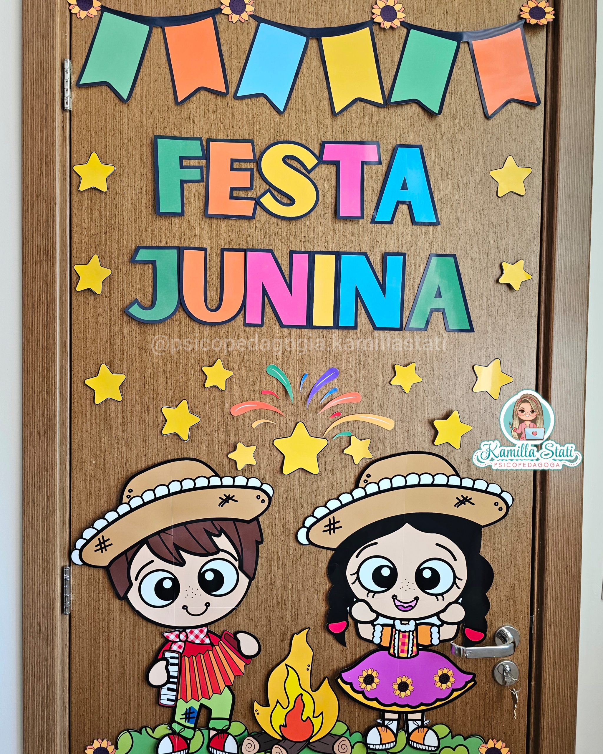 decoração de porta festa junina