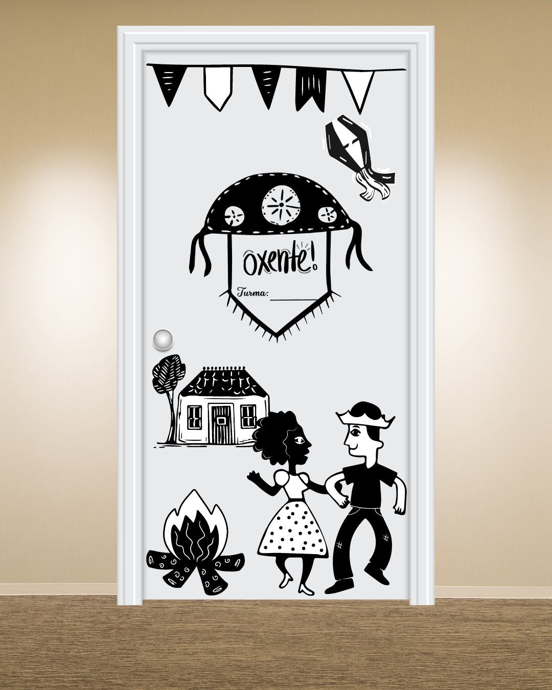 decoração de porta festa junina