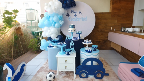 quanto custa decorar um chá de bebê menino simples