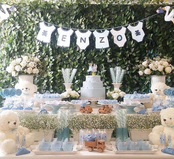 decoração chá de bebê menino com tema safari baby