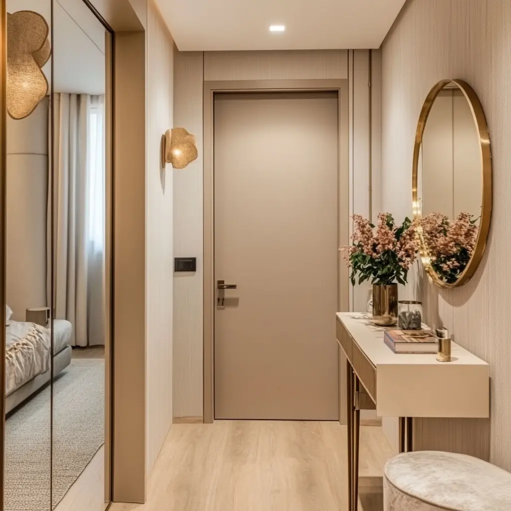 como decorar porta de quarto de casal com espelho