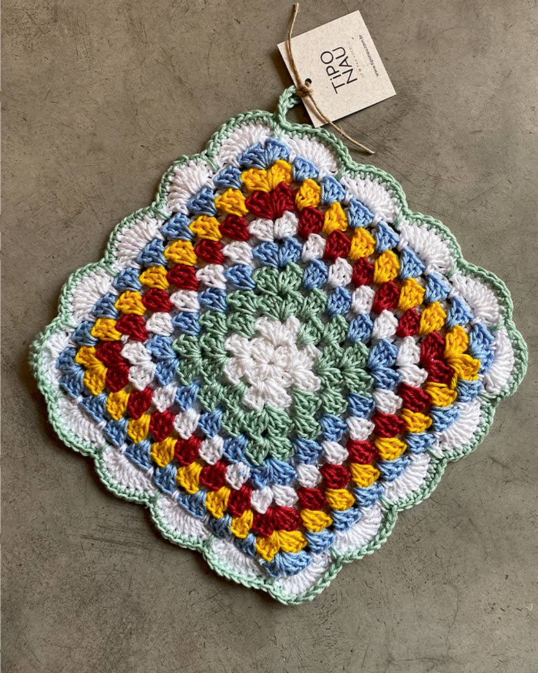 descanso de panela de crochê