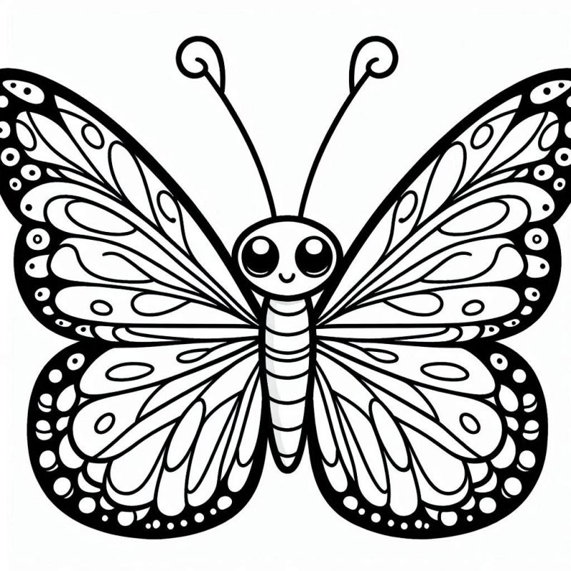 desenho de borboleta monarca para imprimir