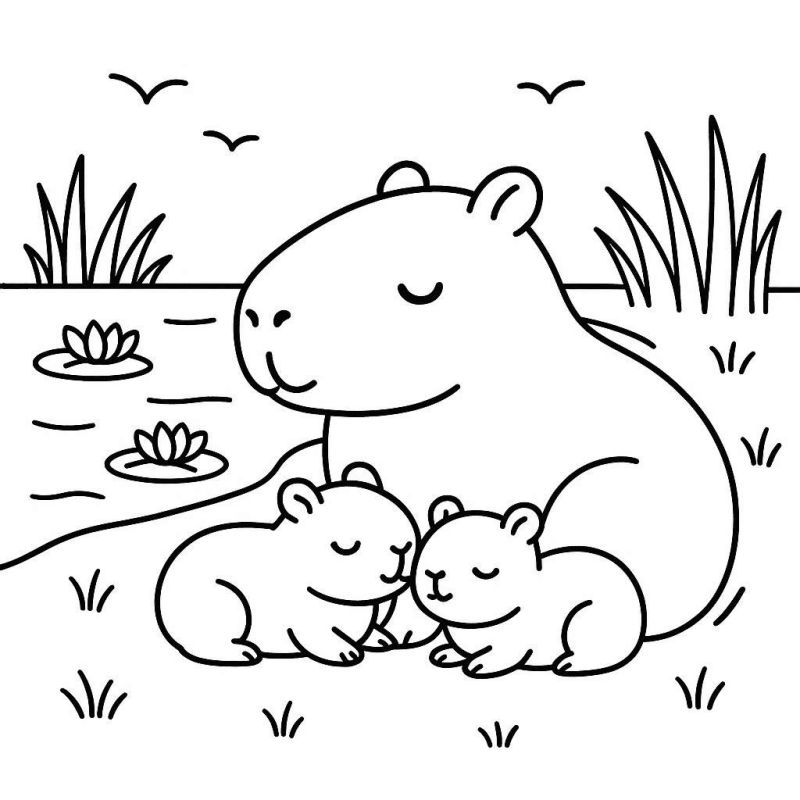 desenho de capivara para colorir