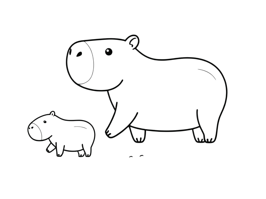 desenho de capivara vs desenho de hamster para colorir