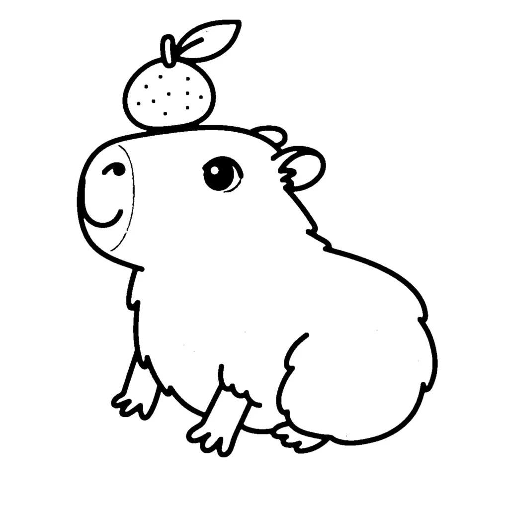 desenho de capivara realista para colorir online