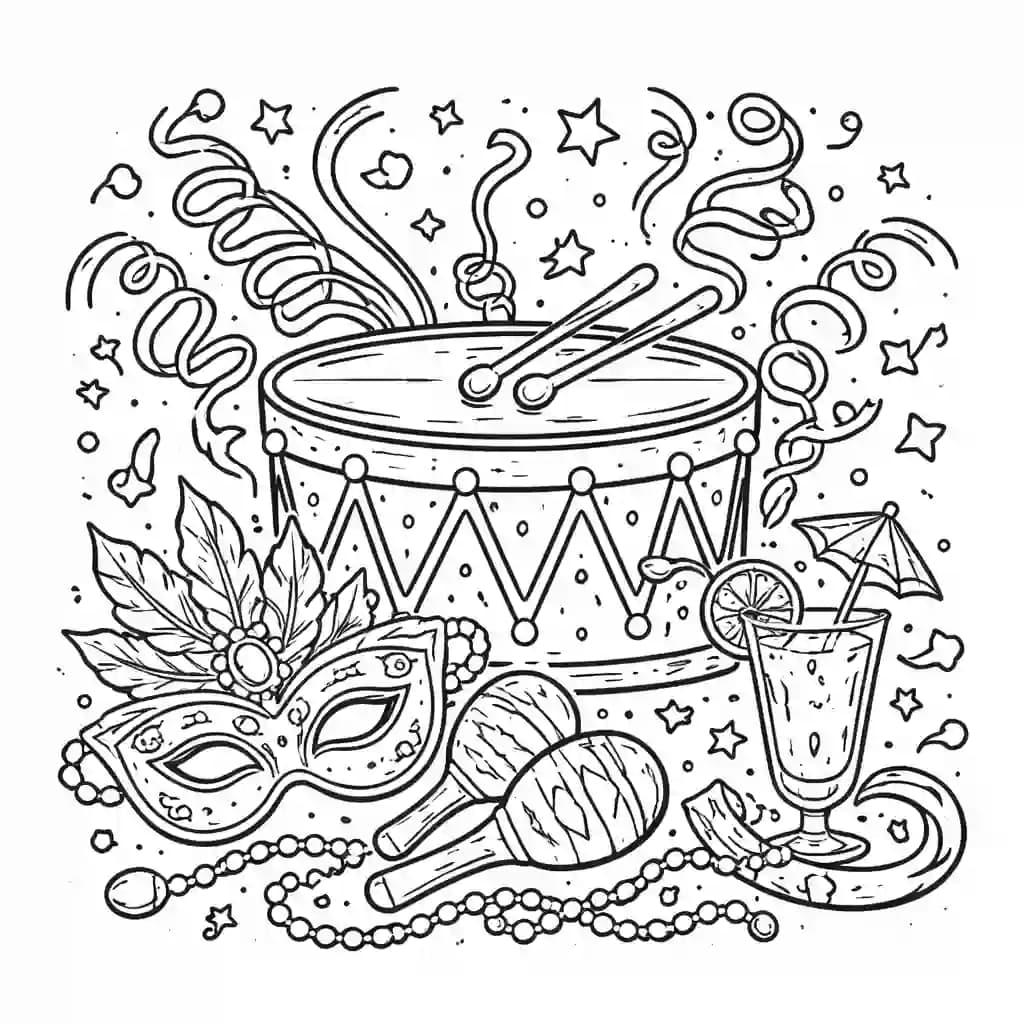 desenhos de fantasias de carnaval para pintar