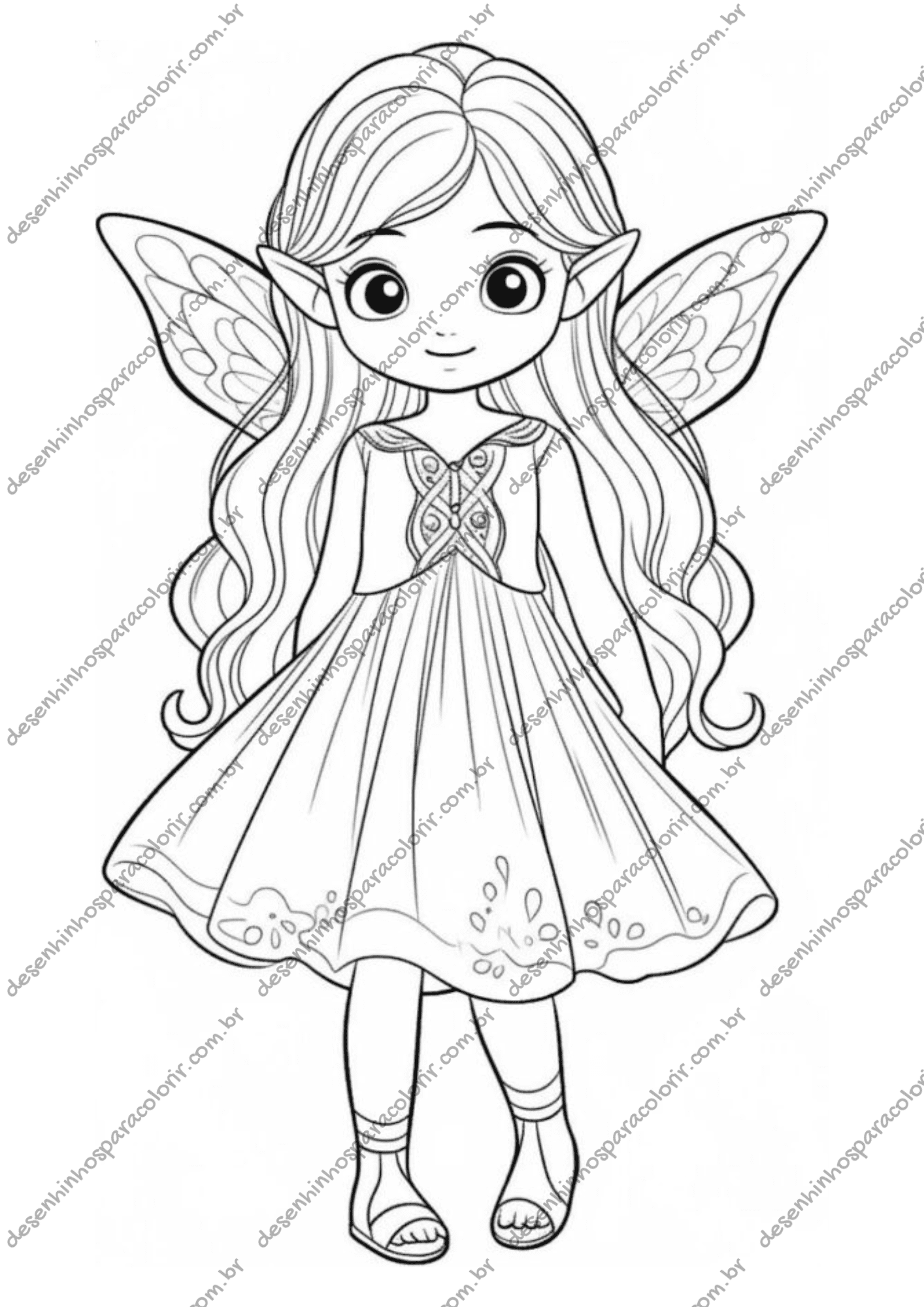 desenho de fada para colorir