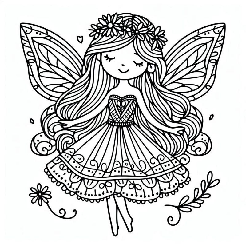 desenho de fada com varinha mágica para colorir