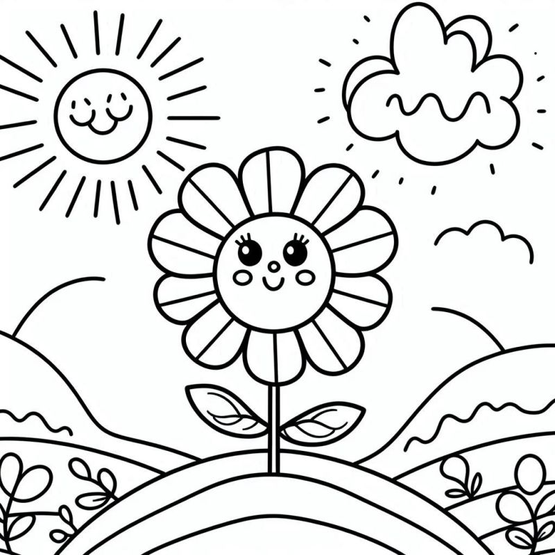 desenho de flor para colorir