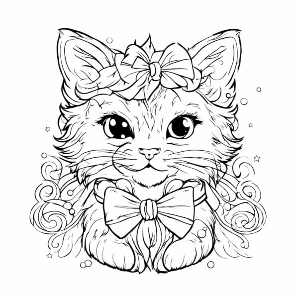 custo de materiais para colorir desenhos de gato kawaii