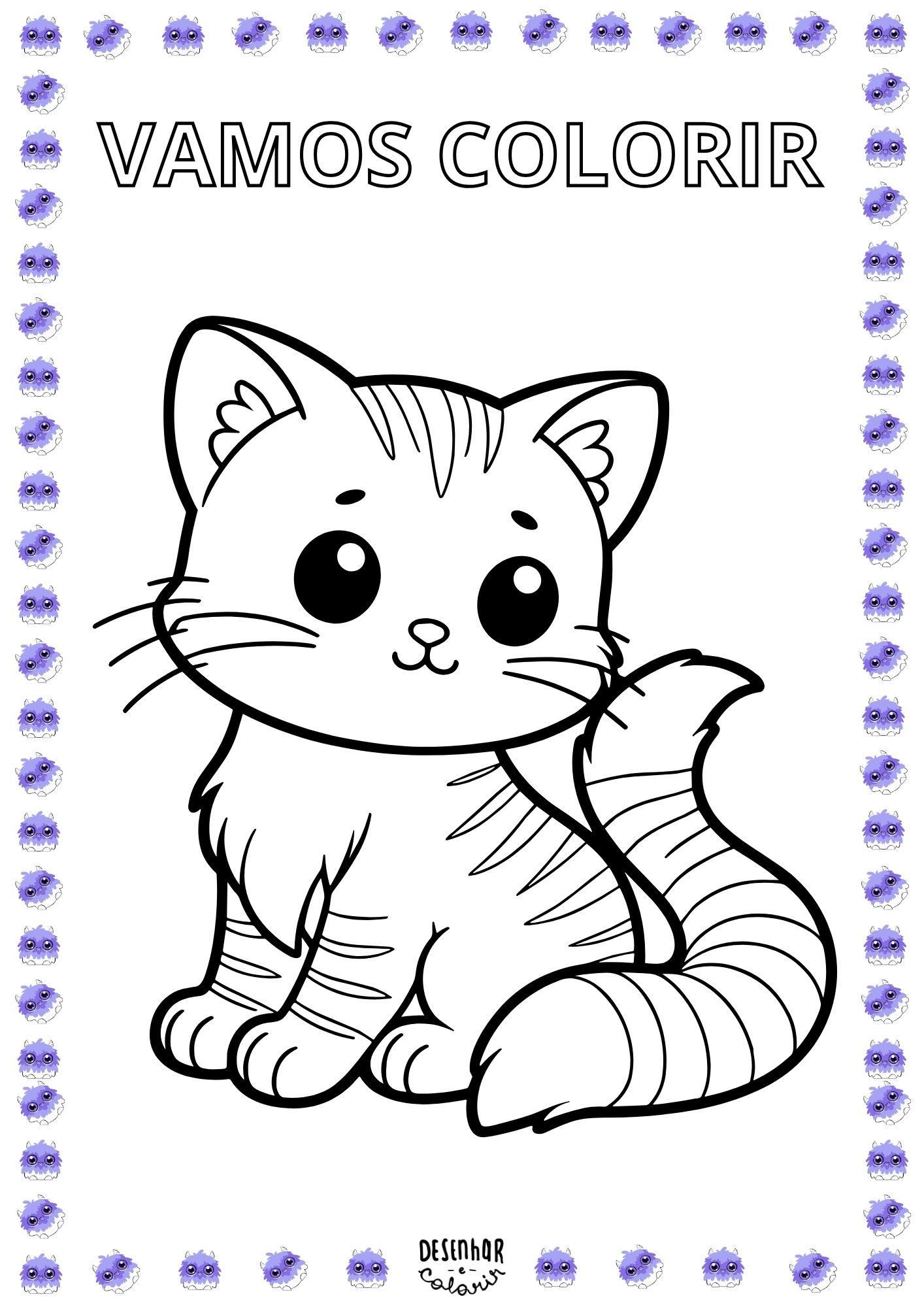erros comuns ao colorir desenhos de gato kawaii