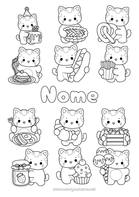 erros comuns ao colorir desenhos de gato kawaii