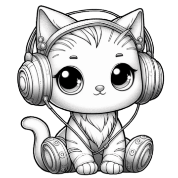 melhores desenhos de gato kawaii para imprimir