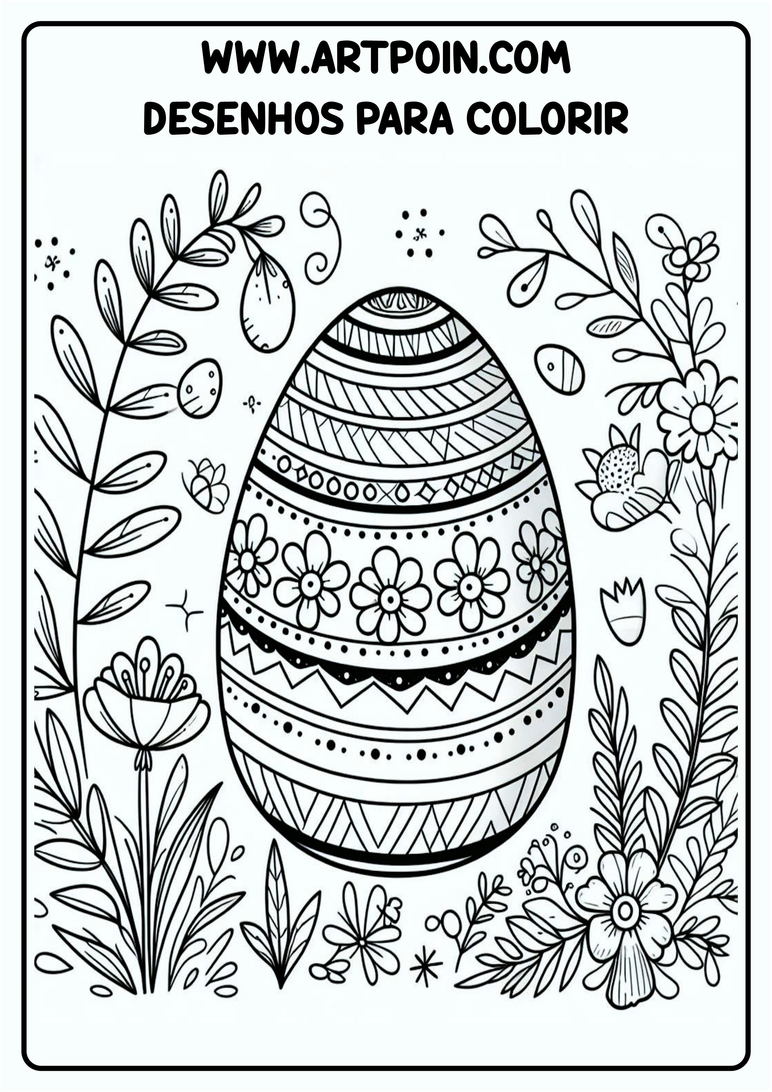 ovo de páscoa para imprimir e colorir infantil