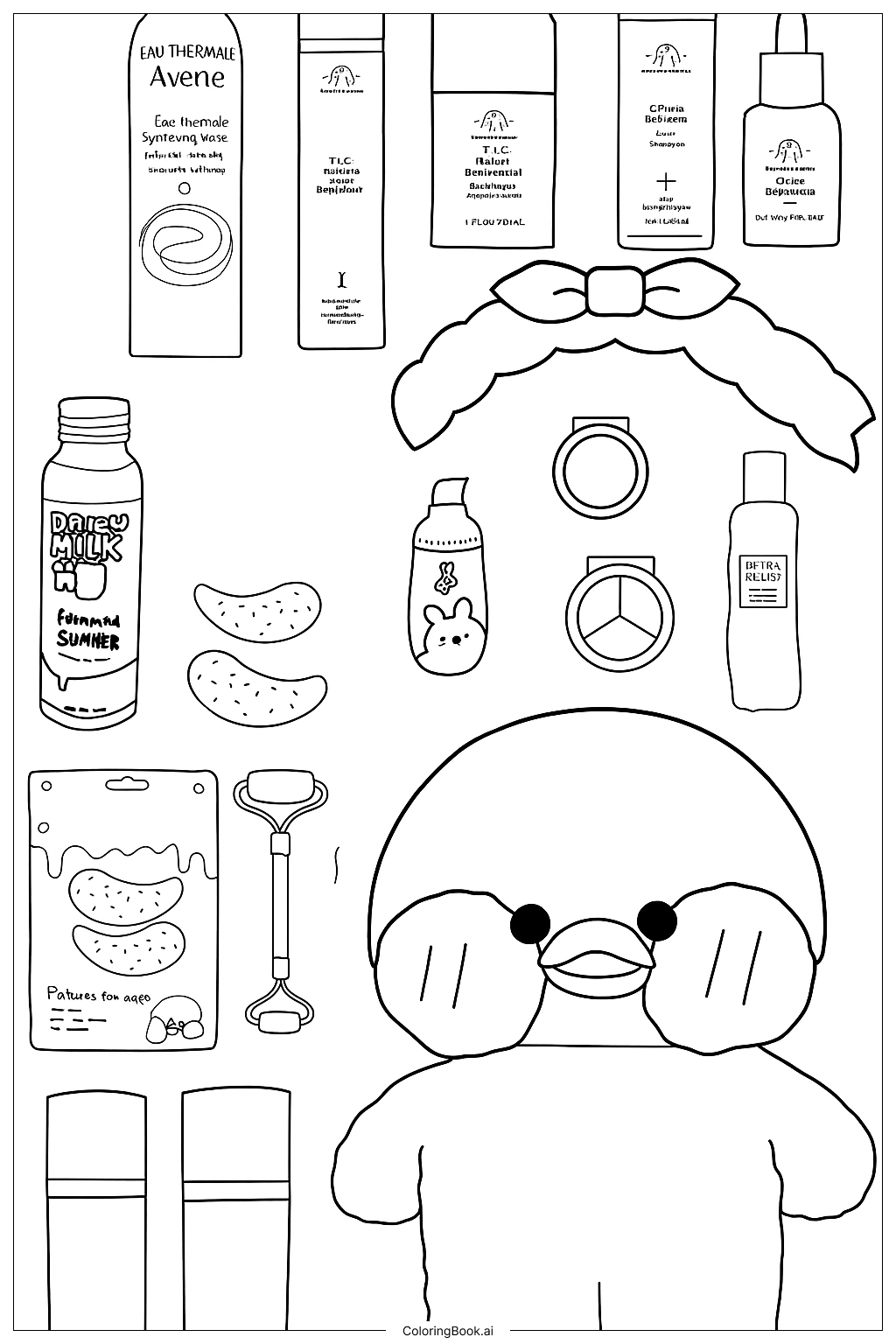 desenho de pato com chapéu para colorir