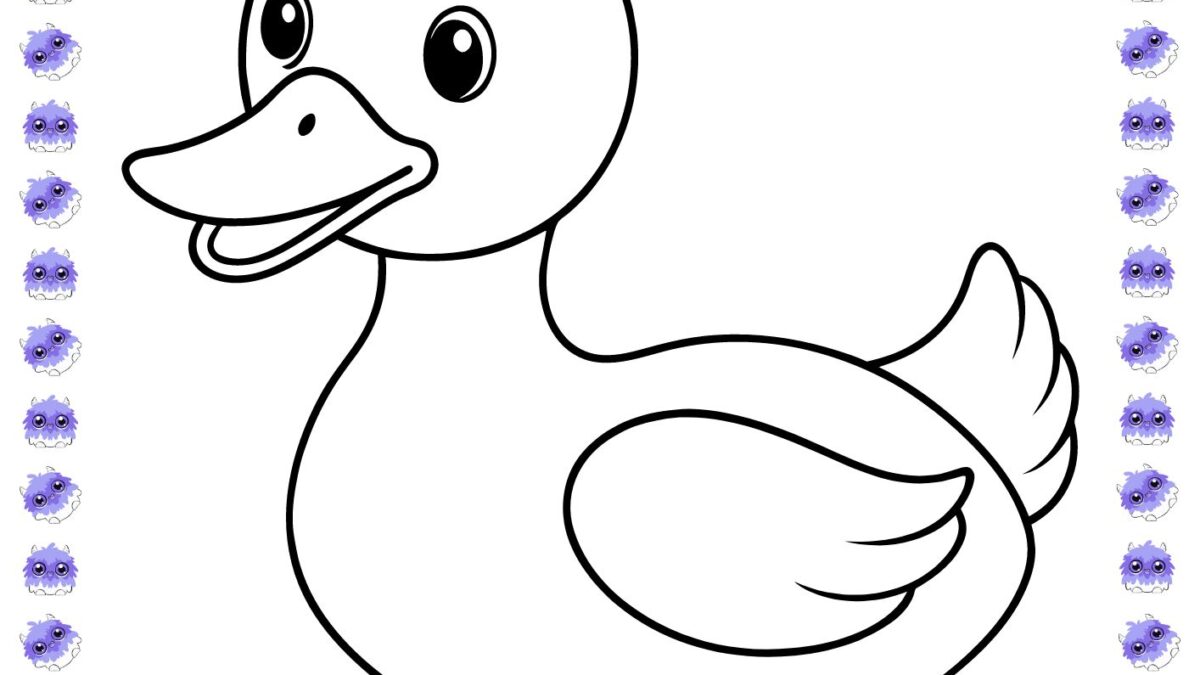 desenho de pato com chapéu para colorir
