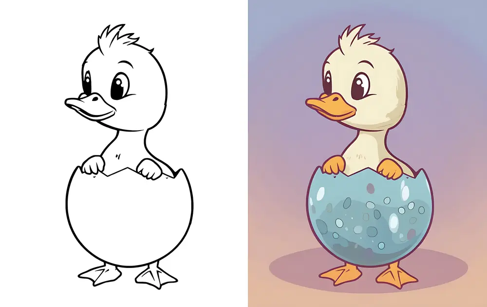 desenho de pato para colorir