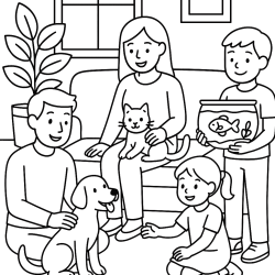 desenhos de famílias para colorir