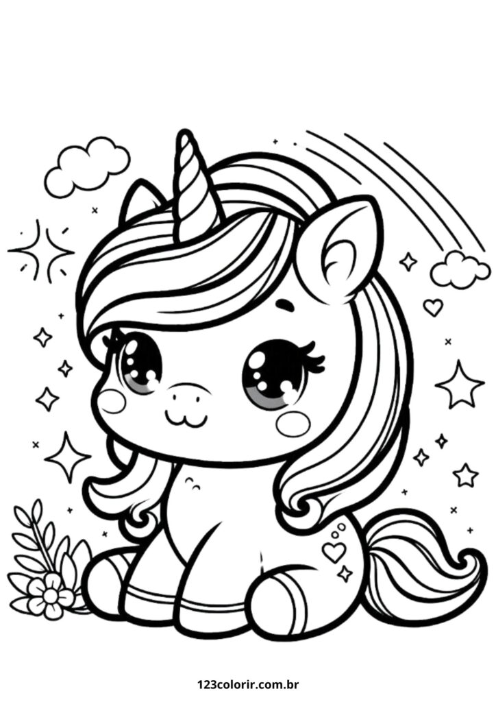 desenho de unicórnio para colorir