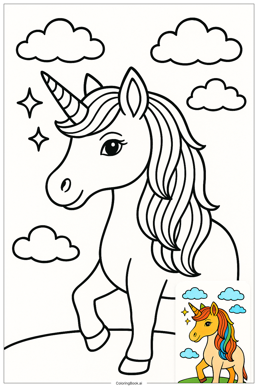 desenho de unicórnio para colorir