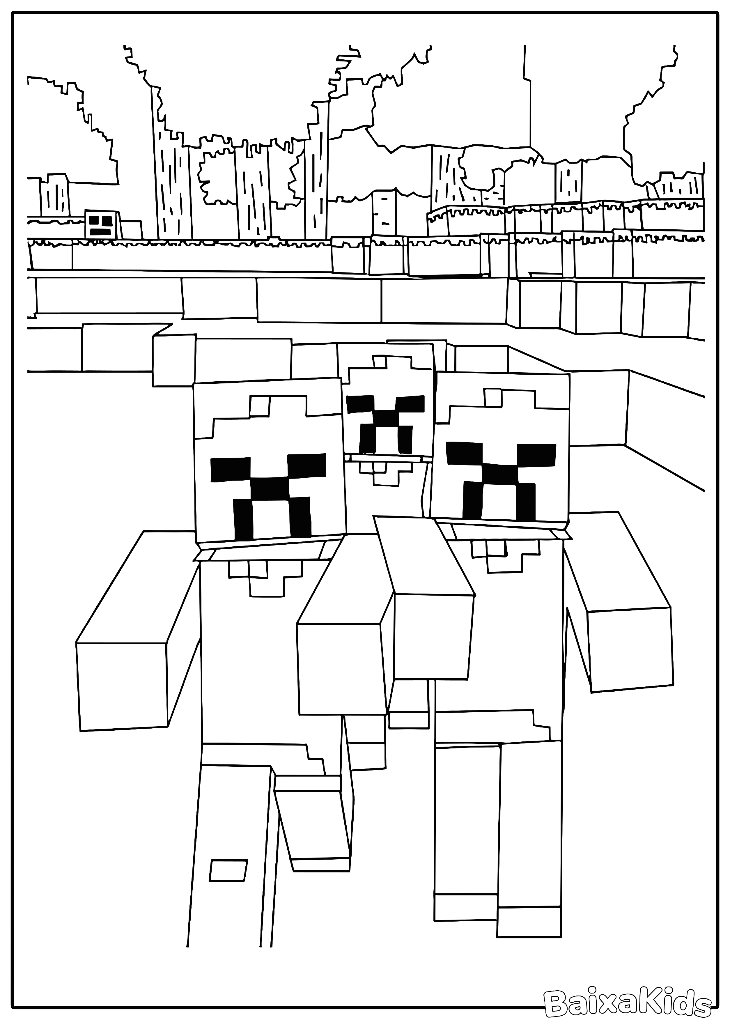 desenho do minecraft para colorir