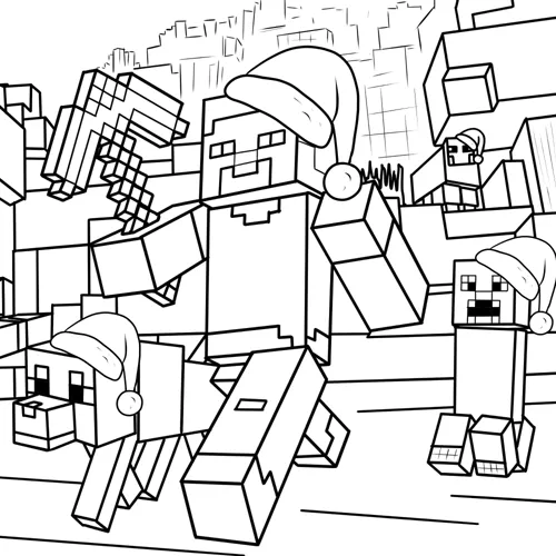 melhores desenhos do minecraft para colorir em família