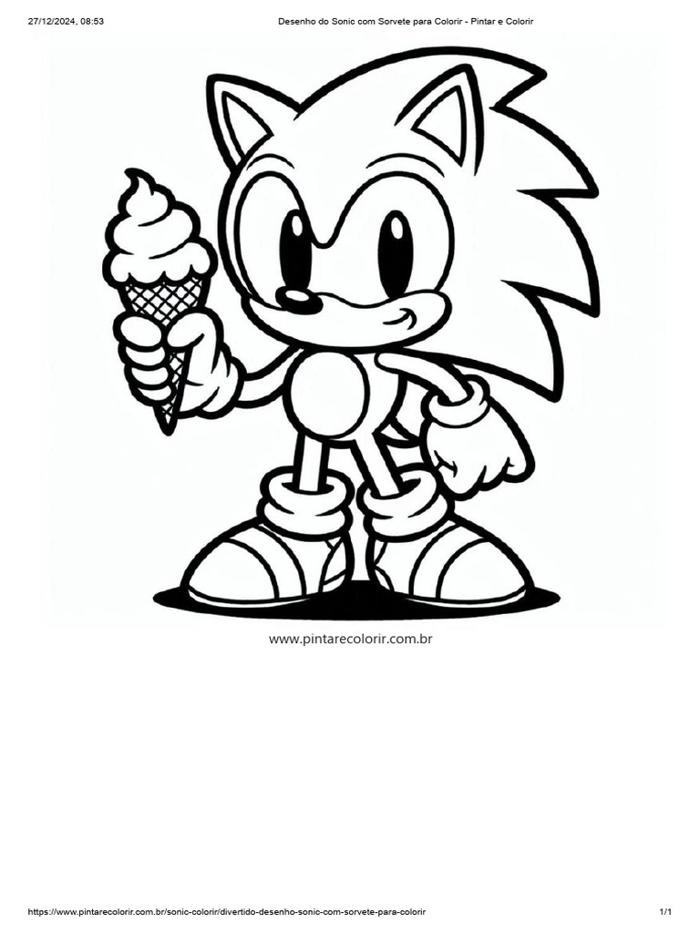 desenho do sonic para pintar