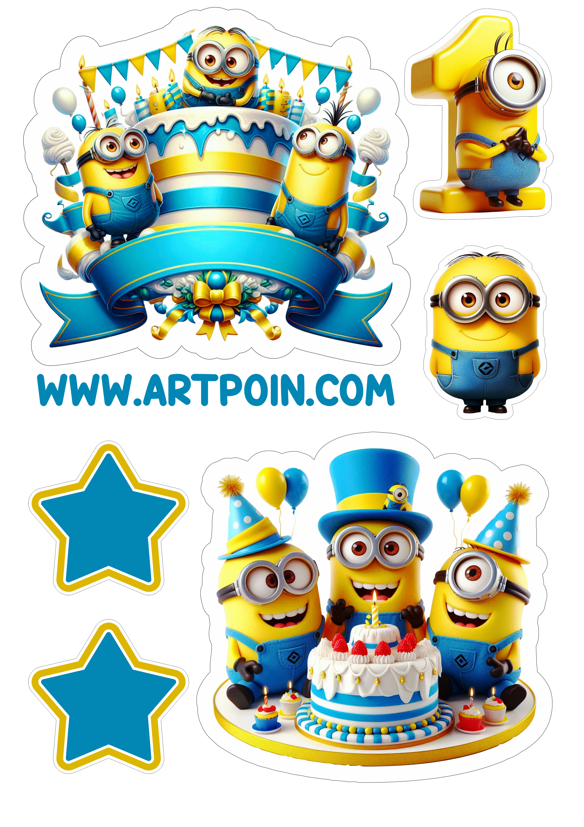 Minions para colorir de Natal