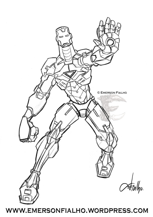 desenho homem de ferro vs capitão américa para colorir