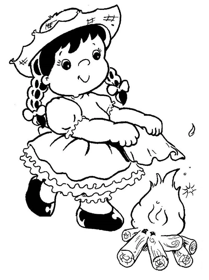 desenho fogueira junina versus fogueira acampamento