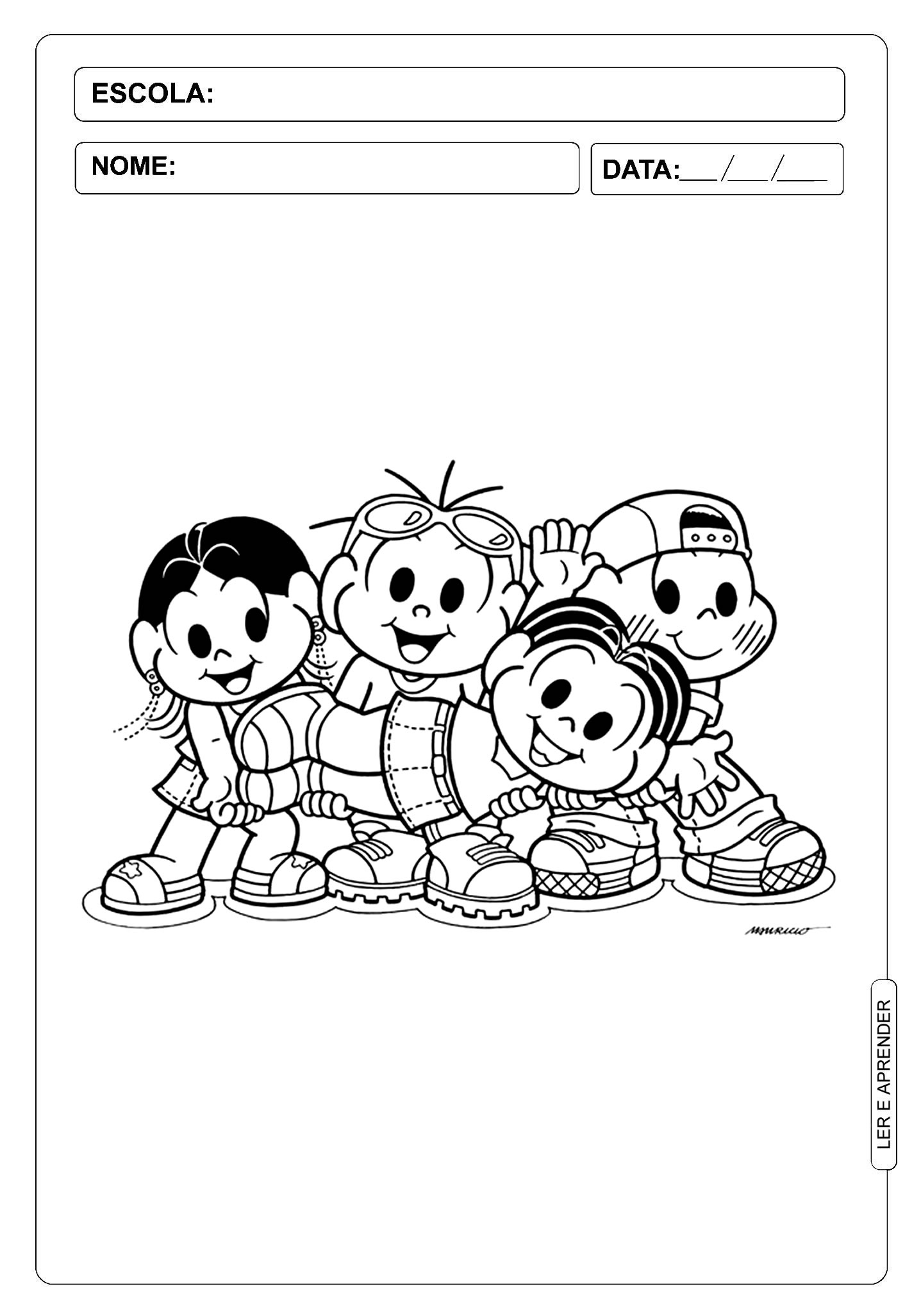 desenhos turma da monica para atividades escolares