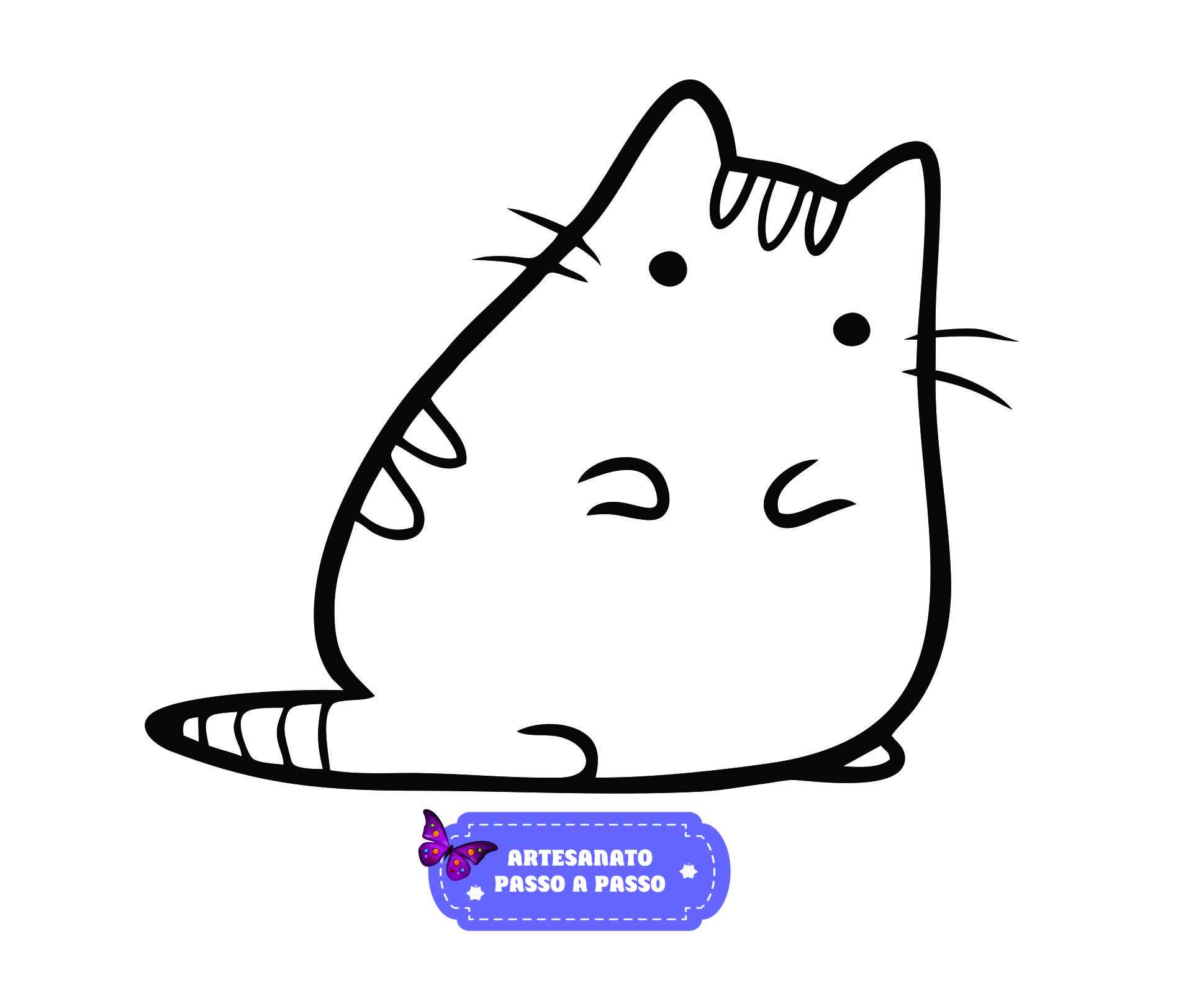 desenho de gato preto para colorir