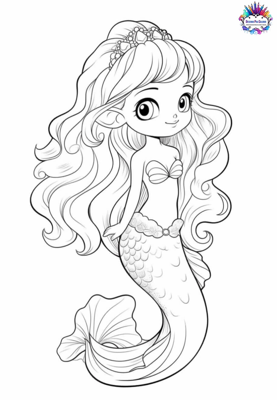 desenho para colorir sereia