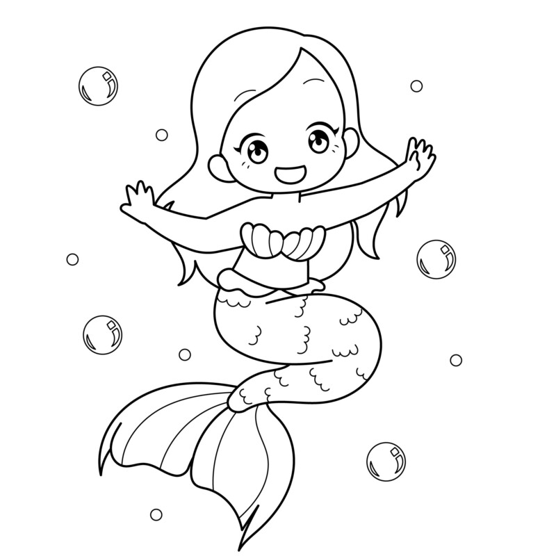 melhores desenhos de sereia para imprimir