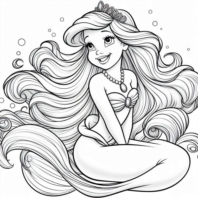 melhores desenhos de sereia para imprimir