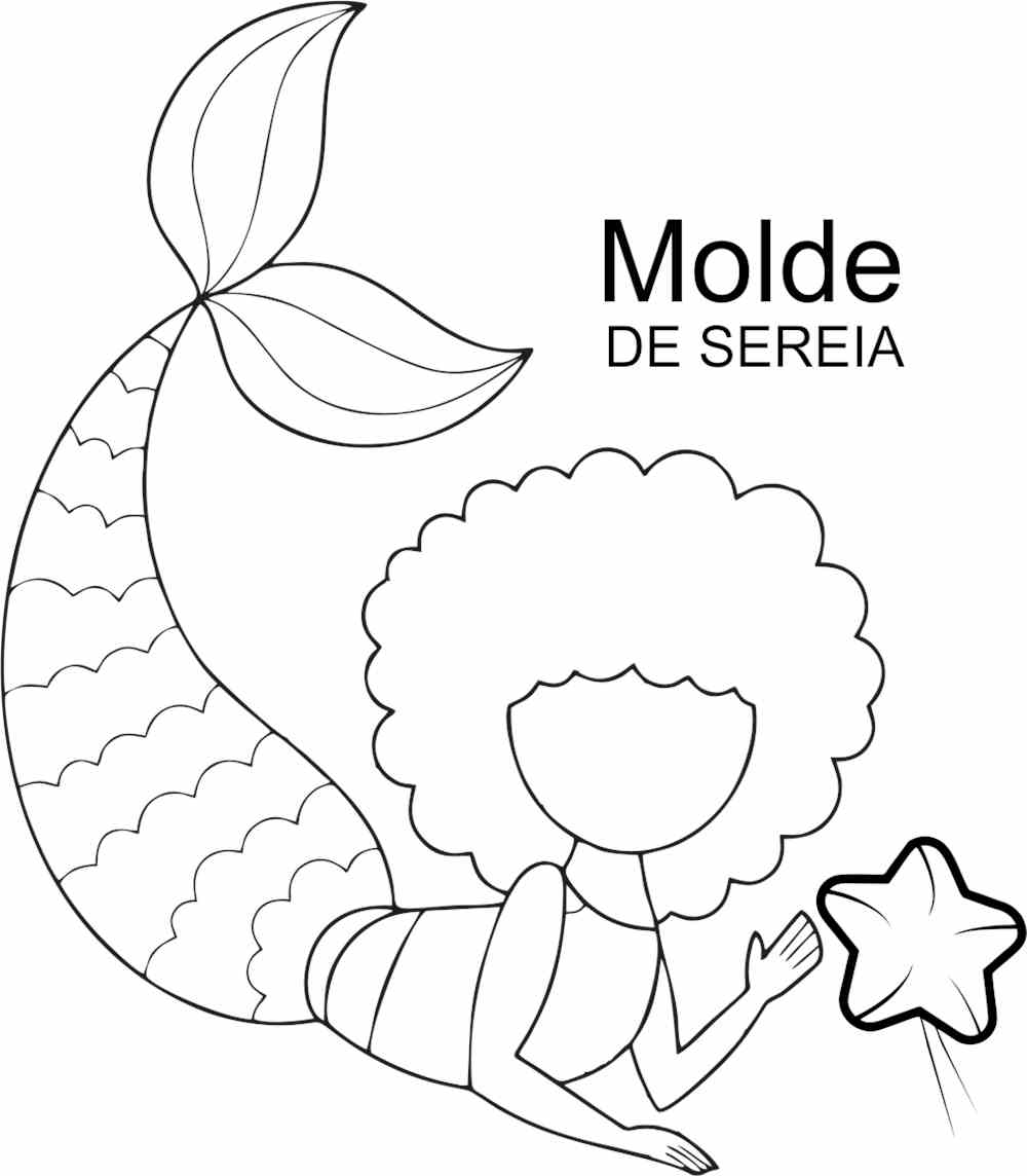 desenho de sereia kawaii para colorir online