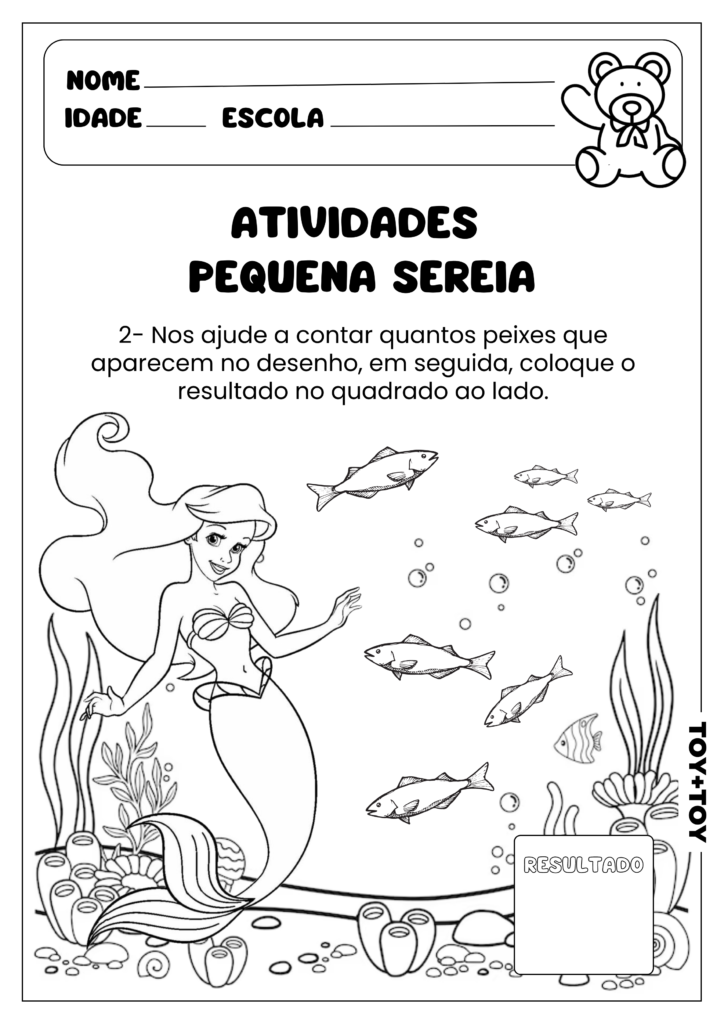desenho para colorir sereia