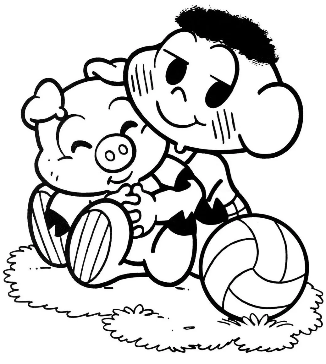 desenhos turma da monica natal para colorir