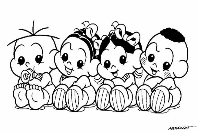 desenhos turma da monica natal para colorir