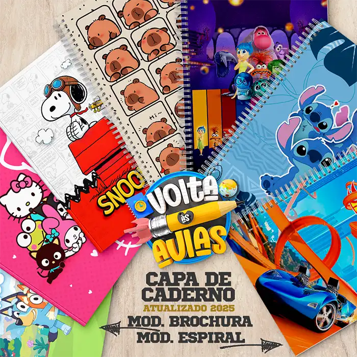 desenho de grafite vs desenho de personagem na capa do caderno