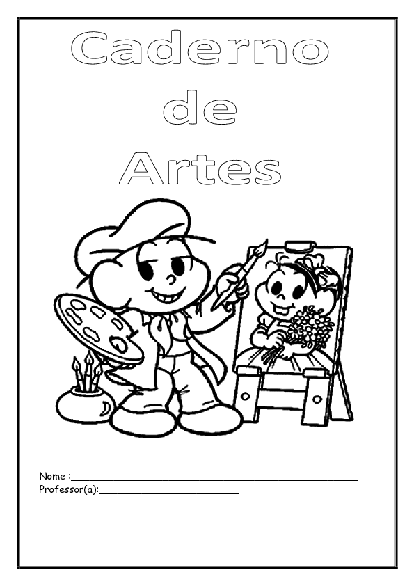 como fazer desenho de coroa estilizada na capa do caderno