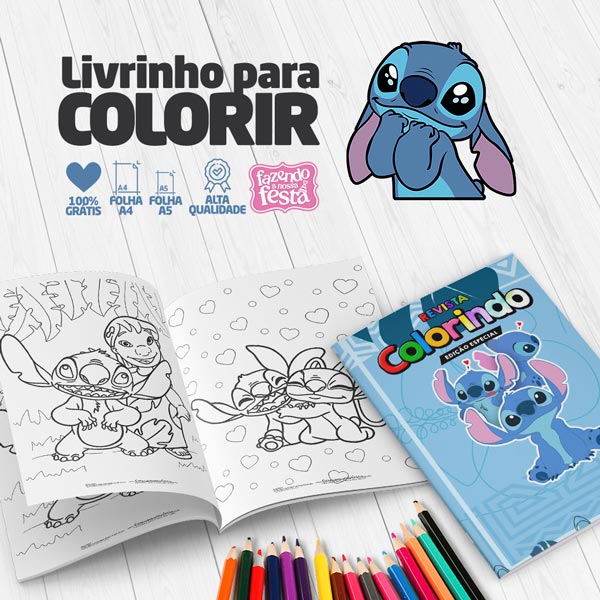 desenho do stitch fofinho para imprimir em casa