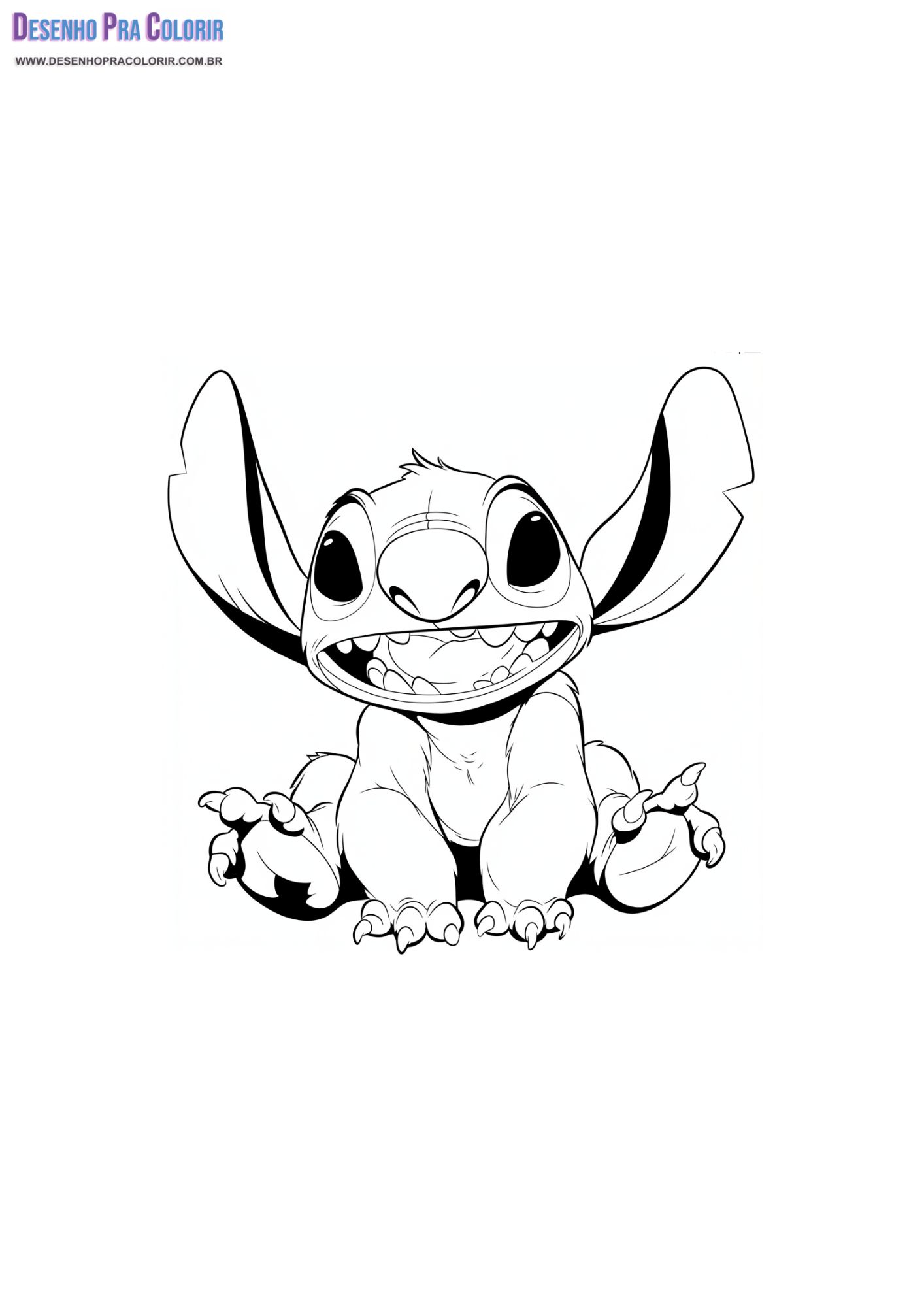 desenho do stitch fofinho para imprimir em casa