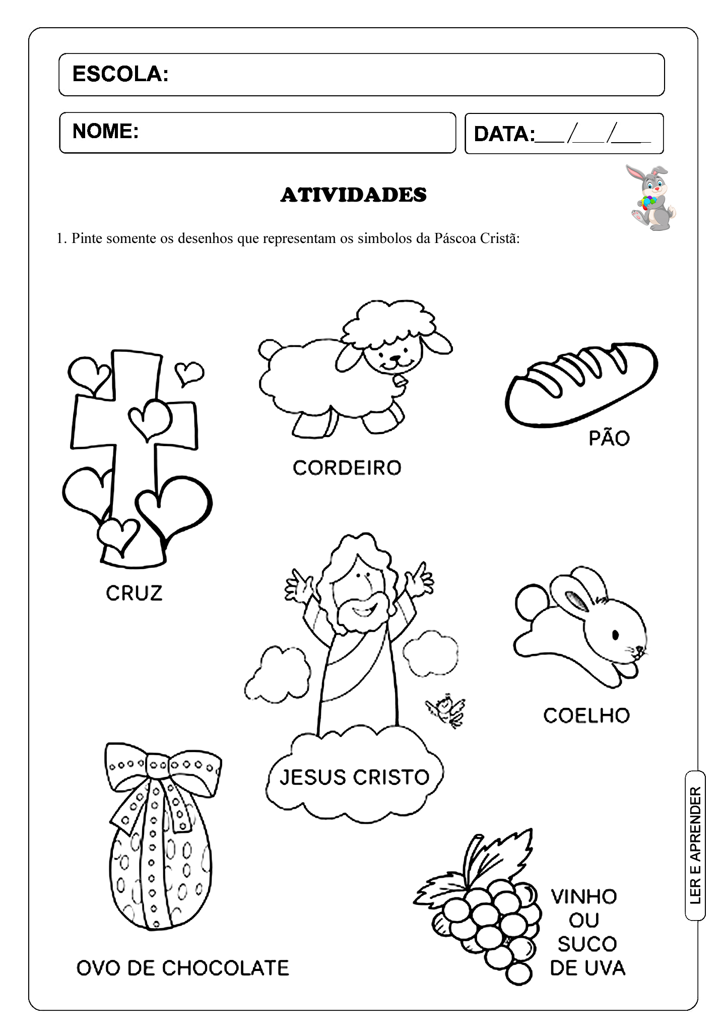 desenho da páscoa para bebês