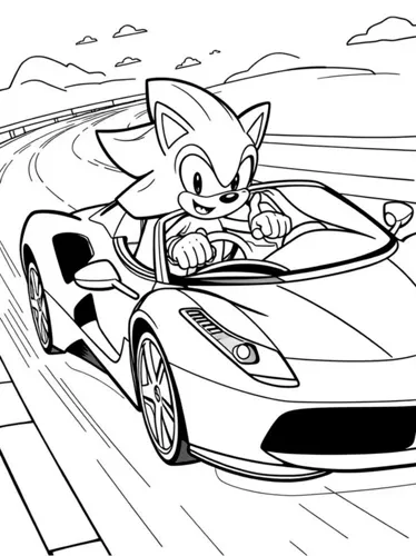sonic clássico para colorir
