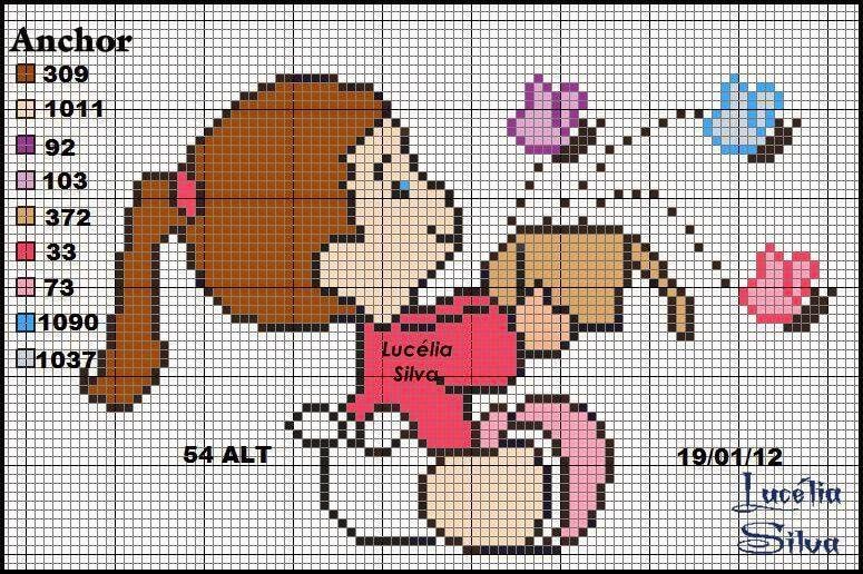 Padrões de ponto cruz florais e delicados para toalhas de lavabo.